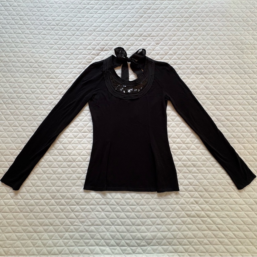 Philosophy Di Alberta Ferretti Top Sz 2 Made In Italy Black Sequence Ballet core